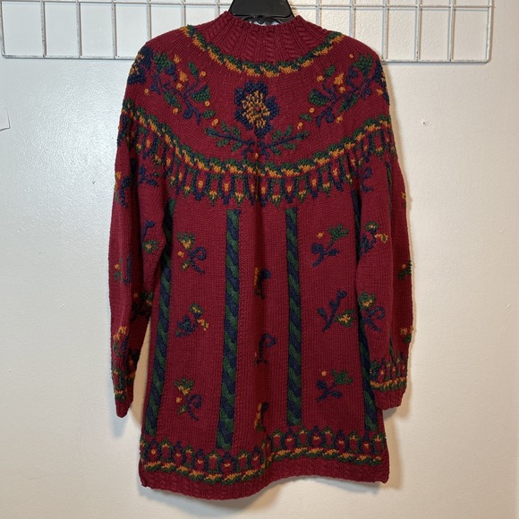 Vtg Signatures By Northern Isles Women M Sweater Floral Cable Knit By Hand 6288 - Picture 12 of 12